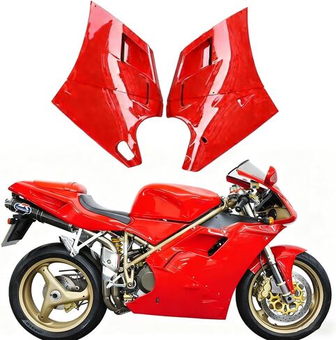 لوحة هيكل الدراجة النارية من الجزء الأيسر + الأيمن من Batwing مناسبة لـ Ducati 996 748 916 998 Red 1994-2002 2001 2000 1999 1998 1997 1996 1995 in Saudi Arabia