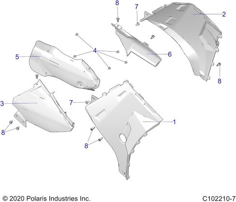 Polaris ATV Side Panel, Lower, Left, Gloss Black, Genuine OEM Part 5437476-070, Qty 1 in Saudi Arabia