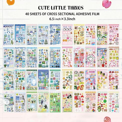40 Sheets Kawaii Sticker Book – Junk Journal Supplies & Scrapbooking Embellishments | Japanese Sticker Book for Planners, Junk Journals, Scrapbooks & DIY Crafts – Perfect for Teens in Kuwait