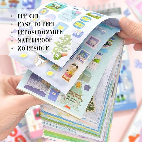 40 Sheets Kawaii Sticker Book – Junk Journal Supplies & Scrapbooking Embellishments | Japanese Sticker Book for Planners, Junk Journals, Scrapbooks & DIY Crafts – Perfect for Teens in Kuwait
