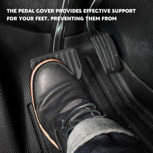 Foot Pedal Pads Set, Brake Pedal Cover, Aluminum Vehicle Brake and Accelerator Pedals Covers, Car Interior Accessories Anti-Slip Vehicle Foot Treadle Extenders Fit for Model 3 Model Y (Black) in Saudi Arabia