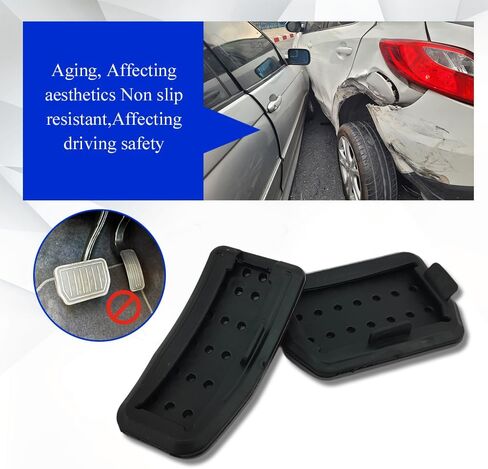 Foot Pedal Pads Set, Brake Pedal Cover, Aluminum Vehicle Brake and Accelerator Pedals Covers, Car Interior Accessories Anti-Slip Vehicle Foot Treadle Extenders Fit for Model 3 Model Y (Black) in Saudi Arabia