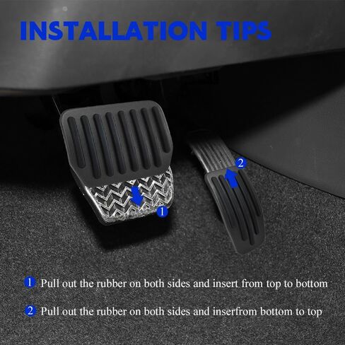 Foot Pedal Pads Set, Brake Pedal Cover, Aluminum Vehicle Brake and Accelerator Pedals Covers, Car Interior Accessories Anti-Slip Vehicle Foot Treadle Extenders Fit for Model 3 Model Y (Black) in Saudi Arabia