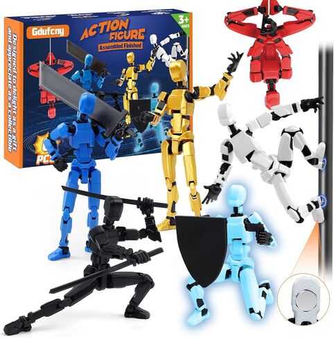 6-Pack Titan 13 Action Figure Set Assembly Completed, Multi-Colored Magnetic Robo Dummy Nova 13 Action Figures with Weapons, for Boys Desktop Decorations, Muñeco de acción T 13 in Saudi Arabia
