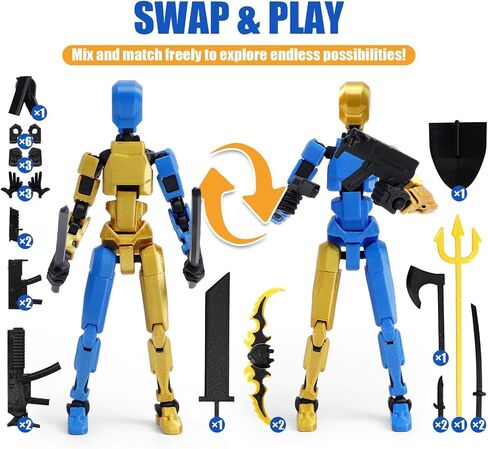 6-Pack Titan 13 Action Figure Set Assembly Completed, Multi-Colored Magnetic Robo Dummy Nova 13 Action Figures with Weapons, for Boys Desktop Decorations, Muñeco de acción T 13 in Saudi Arabia
