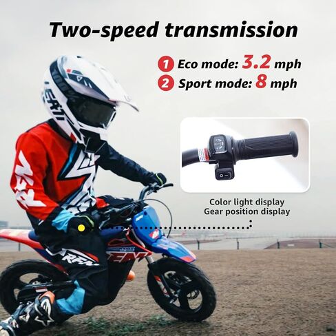 دراجة ترابية كهربائية للأطفال RFN Warrior Kids E350 36V، دراجة نارية كهربائية بقدرة 500 وات بسرعة 18.6 ميل في الساعة كحد أقصى، دراجة للطرق الوعرة طويلة المدى بطول 11.2 ميل مع 3 سرعات للأعمار من 4 إلى 8 سنوات in Saudi Arabia