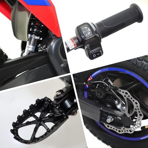 دراجة ترابية كهربائية للأطفال RFN Warrior Kids E350 36V، دراجة نارية كهربائية بقدرة 500 وات بسرعة 18.6 ميل في الساعة كحد أقصى، دراجة للطرق الوعرة طويلة المدى بطول 11.2 ميل مع 3 سرعات للأعمار من 4 إلى 8 سنوات in Saudi Arabia
