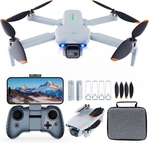 طائرة بدون طيار صغيرة للأطفال، طائرات بدون طيار مع كاميرا للبالغين، طائرة بدون طيار للأطفال مع التحكم بالإيماءات، مفتاح تشغيل/أرض واحد، تقلبات ثلاثية الأبعاد، نقاط الطريق، وضع مقطوعة الرأس، 1080 بكسل HD FPV قابلة للطي RC كوادكوبتر هدايا للأولاد in Kuwait