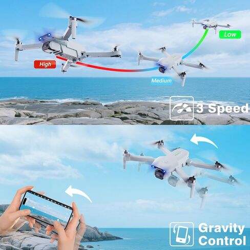 طائرة بدون طيار صغيرة للأطفال، طائرات بدون طيار مع كاميرا للبالغين، طائرة بدون طيار للأطفال مع التحكم بالإيماءات، مفتاح تشغيل/أرض واحد، تقلبات ثلاثية الأبعاد، نقاط الطريق، وضع مقطوعة الرأس، 1080 بكسل HD FPV قابلة للطي RC كوادكوبتر هدايا للأولاد in Kuwait