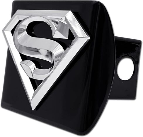 Elektroplate Officially Licensed Superman All Metal Black Hitch Cover for Trucks and SUVs | Fits Standard 2" Trailer Hitch Receivers | Premium Weatherproof in Saudi Arabia
