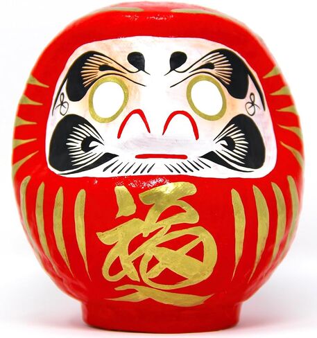 Daruma Doll – Red 12cm / 4.7 inch Height - Good Luck Japanese Goal Setting & Dharma Zen Spirit Lucky Charm Decoration Gift – Traditional Authentic Japanese Decor & Ornaments - Size 2 in Saudi Arabia