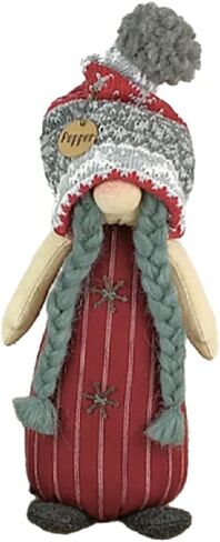 Honey & Me Pepper Gnome Doll 12" – Primitive Christmas Shelf Sitter, Red Striped Holiday Decor, Rustic Farmhouse Winter Ornament, Handcrafted Fabric Gnome Figurine in Saudi Arabia