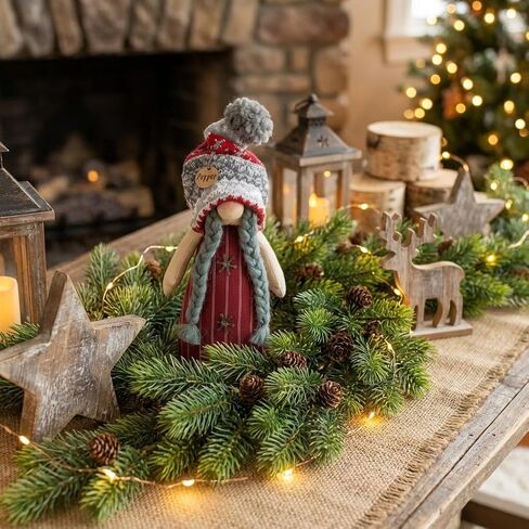 Honey & Me Pepper Gnome Doll 12" – Primitive Christmas Shelf Sitter, Red Striped Holiday Decor, Rustic Farmhouse Winter Ornament, Handcrafted Fabric Gnome Figurine in Saudi Arabia