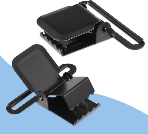 Suspender Clips, 2 Pcs Metal Holder Clips Heavy Duty Sheet Fasteners Clip Garter Clip Replacement with Gripping Teeth for Men Overall Suspenders Trousers (Black) in Saudi Arabia