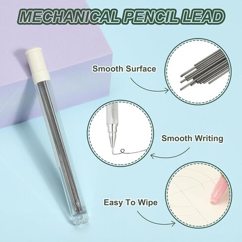 PATIKIL 120Pcs 2B Mechanical Pencil Lead, 0.7mm Black Lead Refill Break Resistant Pencil Refills for Writing Supplies, White in Saudi Arabia