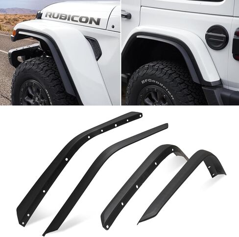 FieryRed Front & Rear Fenders Compatible with 2018-2025 Jeep Wrangler JL & JLU Unlimited Rubicon, Off-Road Wheel Flares Liner Set 4 PCS (Not for 4XE) in Saudi Arabia