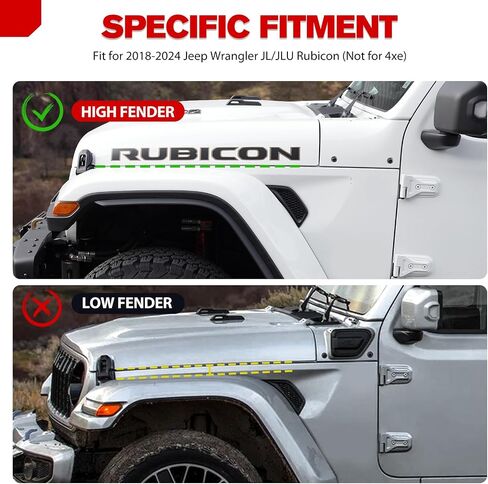 FieryRed Front & Rear Fenders Compatible with 2018-2025 Jeep Wrangler JL & JLU Unlimited Rubicon, Off-Road Wheel Flares Liner Set 4 PCS (Not for 4XE) in Saudi Arabia