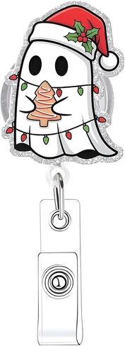 Christmas Badge Reel Christmas Tree Nurse Badge Reel Cute Pink Bow Badge Holder Retractable Clip Funny Badge Reels Accessories for Nurses Doctors Social Worker in Kuwait