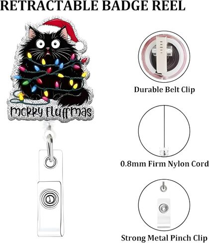 Christmas Badge Reel Christmas Tree Nurse Badge Reel Cute Pink Bow Badge Holder Retractable Clip Funny Badge Reels Accessories for Nurses Doctors Social Worker in Kuwait