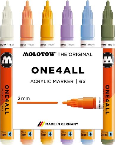مجموعة Molotow One4All 127HS Acryl Marker Main-Kit 1 (2.0 مم Strichstärke، مثبتة ودائمة، مقاومة للأشعة فوق البنفسجية، من أجل Untergründe سريعًا) 20 قطعة من النوع in Saudi Arabia
