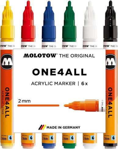 مجموعة Molotow One4All 127HS Acryl Marker Main-Kit 1 (2.0 مم Strichstärke، مثبتة ودائمة، مقاومة للأشعة فوق البنفسجية، من أجل Untergründe سريعًا) 20 قطعة من النوع in Saudi Arabia