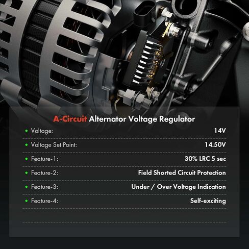 منظم جهد المولد A-Premium متوافق مع Land Rover Defender 90 1997، Discovery 1996-1998، Range Rover 1996-1998، 4.0L، 14V A-Circuit 14.5 Vset in Kuwait