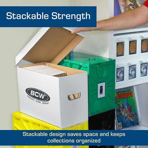 BCW Short Comic Storage Box - 20 ct | White Corrugated Paper, 200 lb. Test Strength | Stackable, Holds 150-175 Current and Silver Age Comics | Comic Storage for Collectible Comics | Assembly Required in Saudi Arabia