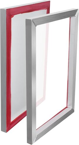 إطارات طباعة الشاشة الحريرية من الألومنيوم مقاس 10 * 14 بوصة مع 200 شبكة صفراء، إطار طباعة الشاشة الحريرية لطباعة الشاشة، فضي-(200 شبكة) in Kuwait