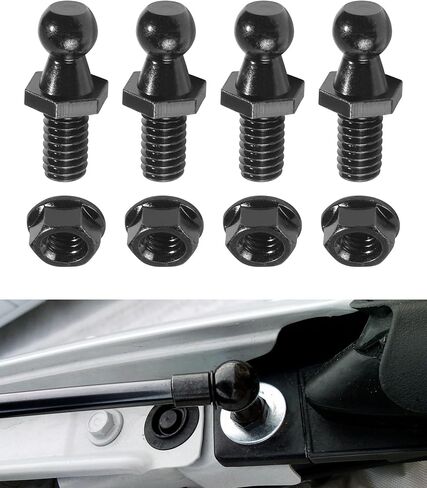 4PCS 10mm Ball Stud,Car Accessories Spring Strut Studs with Hardware Lock Nuts Washers,Universal Strut Mounting Kit,Used to Gas Struts Lift Supports,Suitable for Most Cars,Trucks,SUVs (Silver) in Saudi Arabia