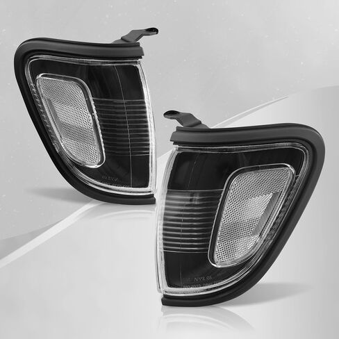 AJP Distributors Black Housing Clear Lens Reflector Corner Turn Signal Lights Bumper Driving Parking Lamps Assembly Pair Set Compatible/Replacement For Toyota Tacoma 2001 2002 2003 2004 01 02 03 04 in Saudi Arabia