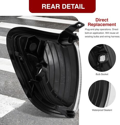 AJP Distributors Black Housing Clear Lens Reflector Corner Turn Signal Lights Bumper Driving Parking Lamps Assembly Pair Set Compatible/Replacement For Toyota Tacoma 2001 2002 2003 2004 01 02 03 04 in Saudi Arabia