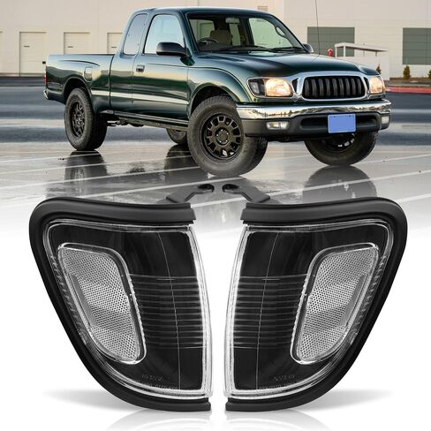 AJP Distributors Black Housing Clear Lens Reflector Corner Turn Signal Lights Bumper Driving Parking Lamps Assembly Pair Set Compatible/Replacement For Toyota Tacoma 2001 2002 2003 2004 01 02 03 04 in Saudi Arabia