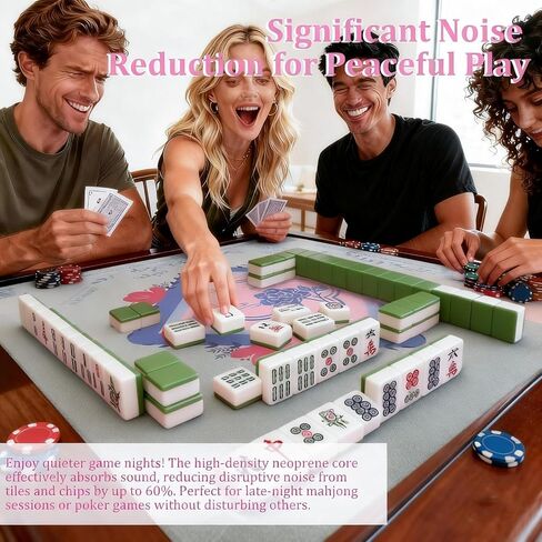Mahjong Mat for Table, Non-Slip Noise Reducing for American Mahjong/Board Games, 31.5x31.5 Inch Premium Gaming Mat, with Black Storage Pouch (Pink) in Saudi Arabia