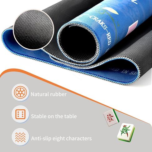 Mahjong Mat with Carrying Bag, Mahjong Mat for Table Anti-Slip and Noise Reduction Game Mat for Mahjong, Cards, Poker, Board Games, Dominoes, 31.5 x 31.5 Inches (Green) in Saudi Arabia