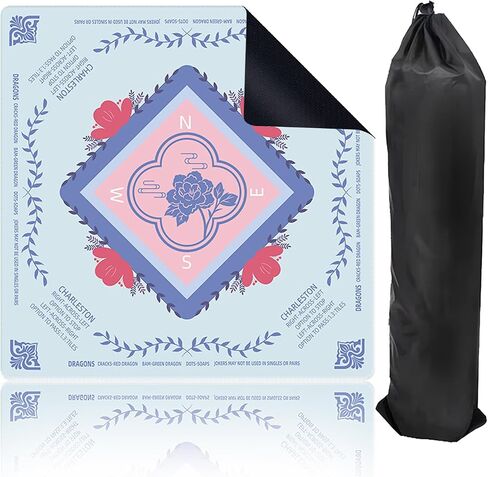Mahjong Mat for Table, Non-Slip Noise Reducing for American Mahjong/Board Games, 31.5x31.5 Inch Premium Gaming Mat, with Black Storage Pouch (Pink) in Saudi Arabia