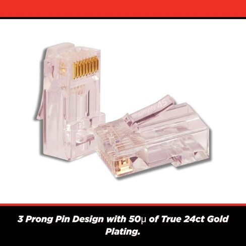 ProSeries Pass-Through RJ45 Mod Plug - أرضية خارجية محمية لكابلات 23AWG الصلبة، FPE المعزولة 10G STP LAN (Cat7a/7/6a) - أصفر، جرة 50 قطعة - S45-1755P in Saudi Arabia