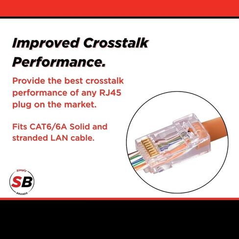 ProSeries Pass-Through RJ45 Mod Plug - أرضية خارجية محمية لكابلات 23AWG الصلبة، FPE المعزولة 10G STP LAN (Cat7a/7/6a) - أصفر، جرة 50 قطعة - S45-1755P in Saudi Arabia