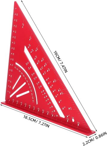 NUOBESTY Aluminum Carpenter Triangle Ruler Metric Imperial Measuring Tool for Woodworking Compass Layout Ruler in Saudi Arabia