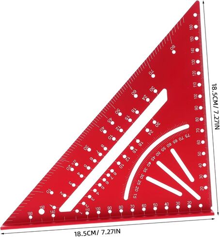 NUOBESTY Aluminum Carpenter Triangle Ruler Metric Imperial Measuring Tool for Woodworking Compass Layout Ruler in Saudi Arabia