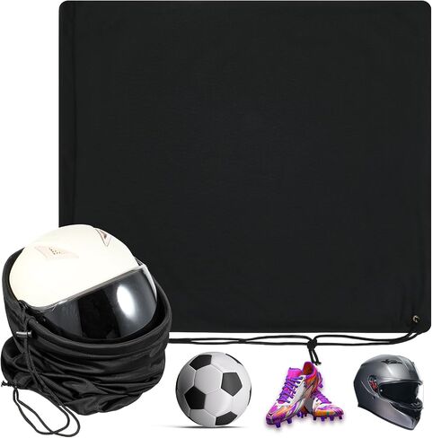 Black Motorcycle Helmet Bag Microfiber Lightweight Welding Motorcycle Helmet Storage Carrying Bags for Sport Riding Travel, With Drawstring Locking in Saudi Arabia