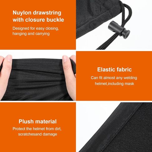 Black Motorcycle Helmet Bag Microfiber Lightweight Welding Motorcycle Helmet Storage Carrying Bags for Sport Riding Travel, With Drawstring Locking in Saudi Arabia