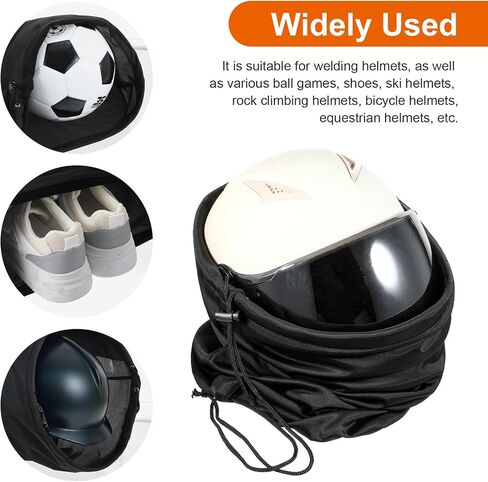 Black Motorcycle Helmet Bag Microfiber Lightweight Welding Motorcycle Helmet Storage Carrying Bags for Sport Riding Travel, With Drawstring Locking in Saudi Arabia