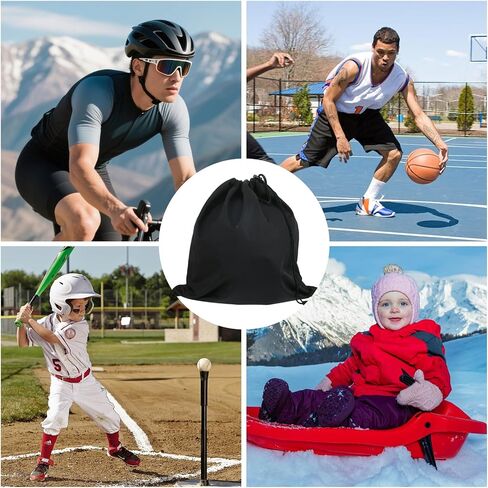 Black Motorcycle Helmet Bag Microfiber Lightweight Welding Motorcycle Helmet Storage Carrying Bags for Sport Riding Travel, With Drawstring Locking in Saudi Arabia
