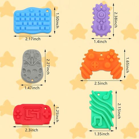 Sensory Toys Silicone Worry Stones 6 Packs - Fidget Toys for Autism Kids & Adults, Anxiety Relief Tools with Unique Shapes for School / Office Use, Calming Stress Toy & Fun Student Prizes in Kuwait
