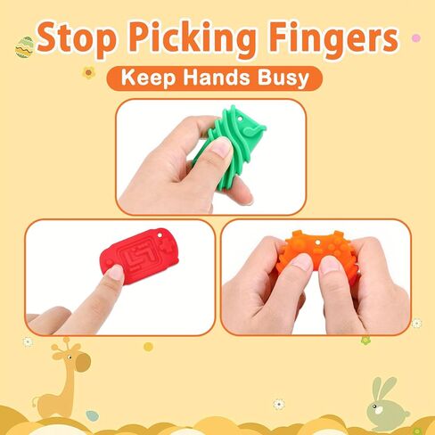Sensory Toys Silicone Worry Stones 6 Packs - Fidget Toys for Autism Kids & Adults, Anxiety Relief Tools with Unique Shapes for School / Office Use, Calming Stress Toy & Fun Student Prizes in Saudi Arabia