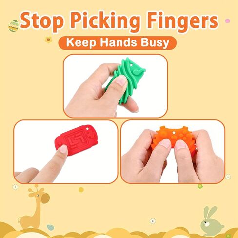 Sensory Toys Silicone Worry Stones 6 Packs - Fidget Toys for Autism Kids & Adults, Anxiety Relief Tools with Unique Shapes for School / Office Use, Calming Stress Toy & Fun Student Prizes in Kuwait