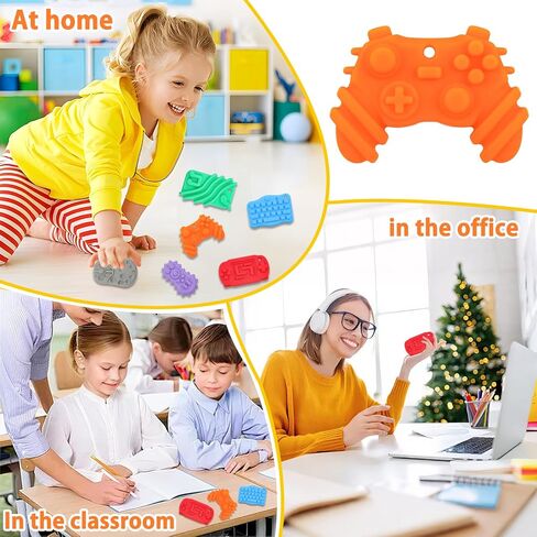 Sensory Toys Silicone Worry Stones 6 Packs - Fidget Toys for Autism Kids & Adults, Anxiety Relief Tools with Unique Shapes for School / Office Use, Calming Stress Toy & Fun Student Prizes in Saudi Arabia