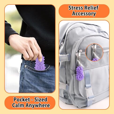 Sensory Toys Silicone Worry Stones 6 Packs - Fidget Toys for Autism Kids & Adults, Anxiety Relief Tools with Unique Shapes for School / Office Use, Calming Stress Toy & Fun Student Prizes in Kuwait