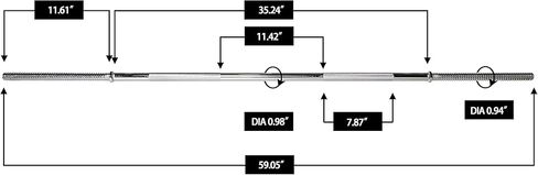 Fitvids Barbell Weight Set, Cast Iron 1" Standard Weight Plates Including 5FT Standard Barbell Bar & Star Locks, 95 Pounds Set (85 Lbs Plates + 10 Lbs Barbell Bar), Multiple Packages in Kuwait