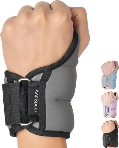 أوزان المعصم AceSpear مع قفل حلقات الإبهام للرجال والنساء 1 رطل × 2 رطل × 2 3 رطل × 2 قفازات مرجحة لأوزان الكاحل لتشغيل تمارين القوة والمشي in Kuwait